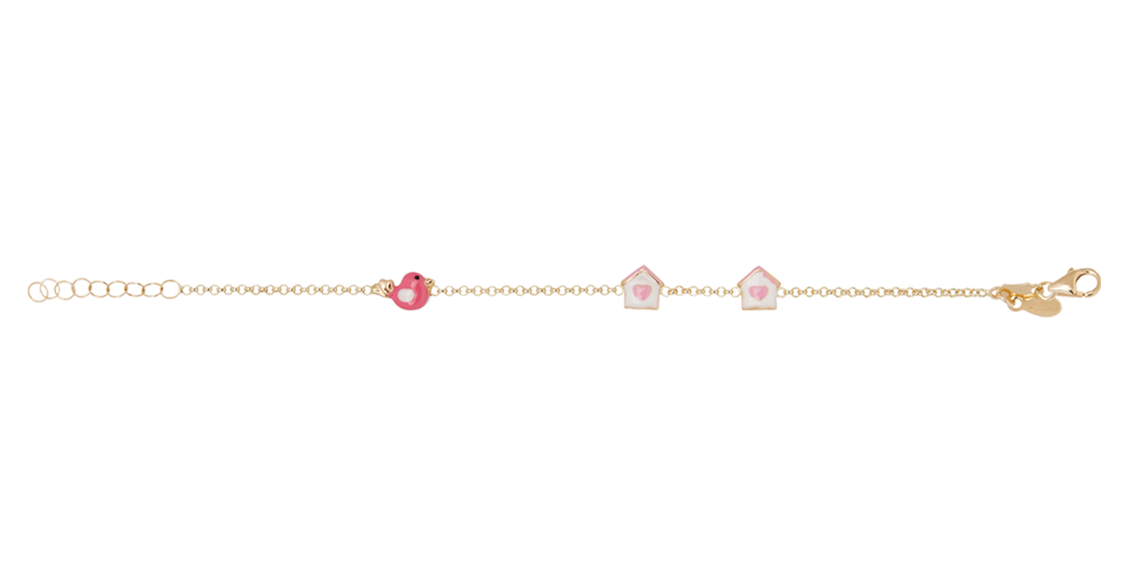 Colour Blossom BB Multi-Motif Bracelet, Pink Gold, White Mother-Of